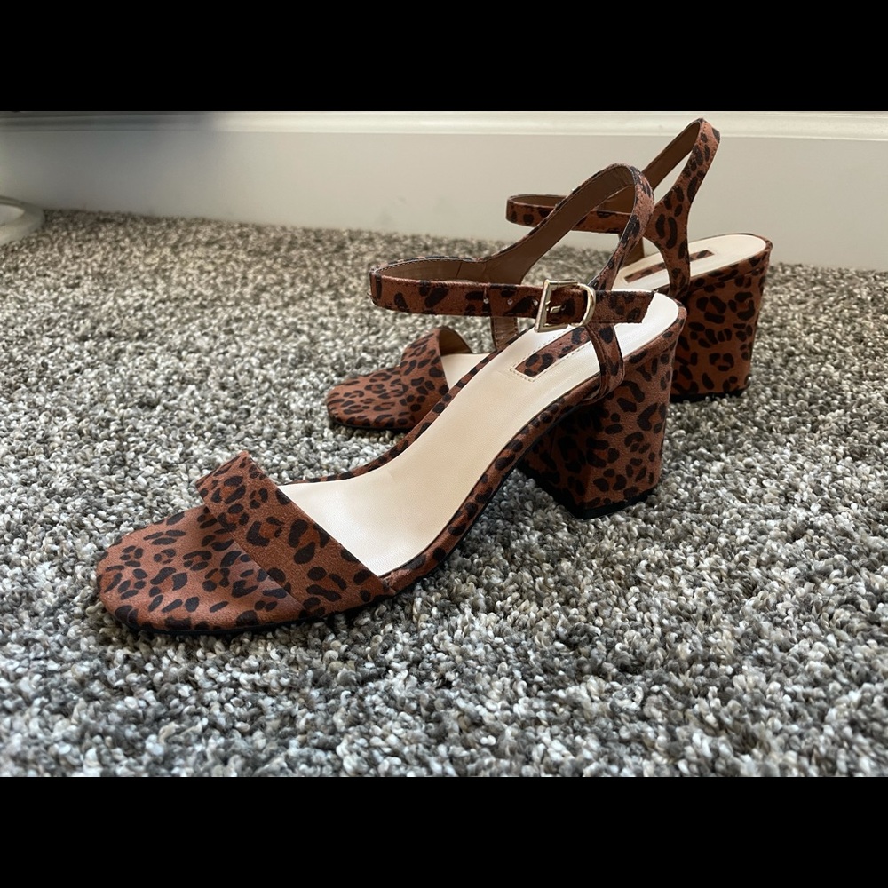 New, never worn animal print heels